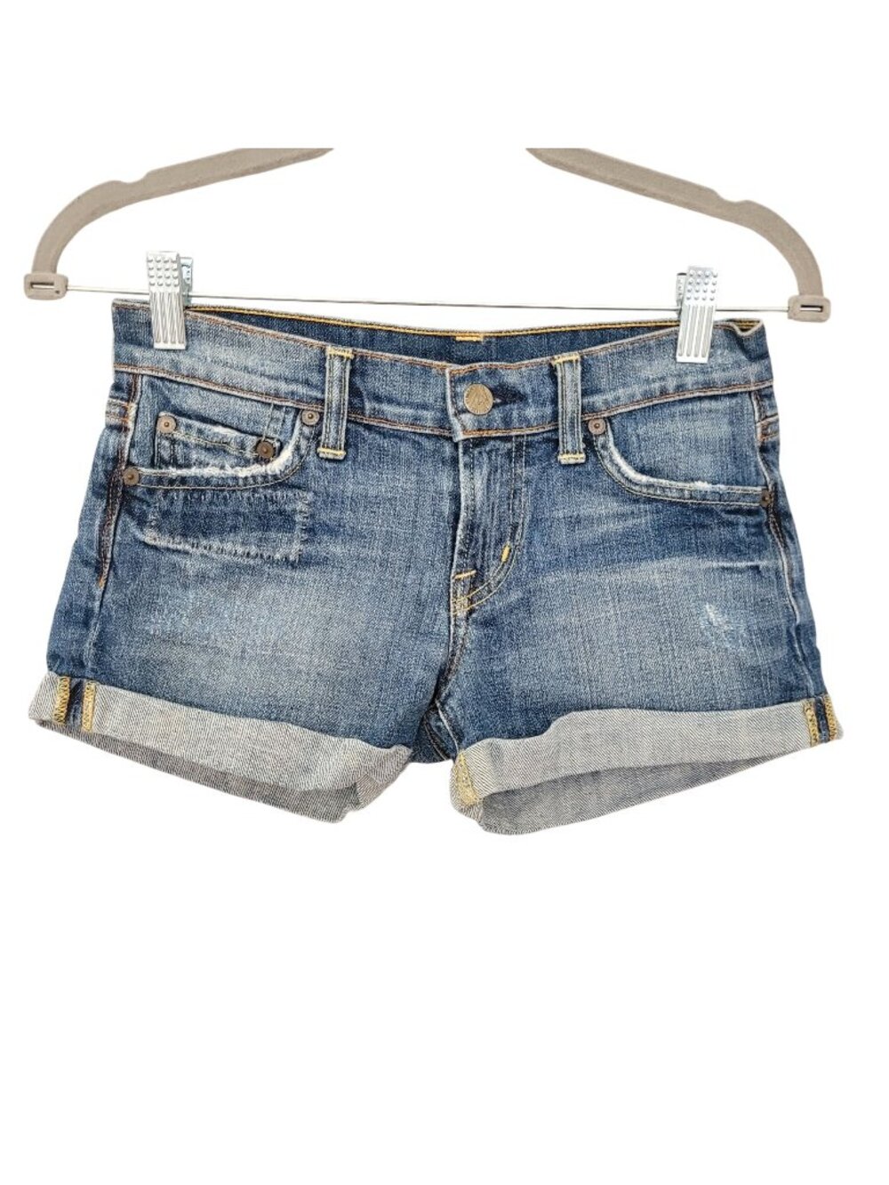 Citizens Of Humanity by Jerome Dahan Distressed Denim Shorts Womens Size 24 Blue